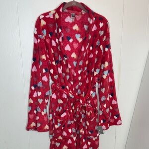 Pj Couture Vibrant Heart Patterned Robe
